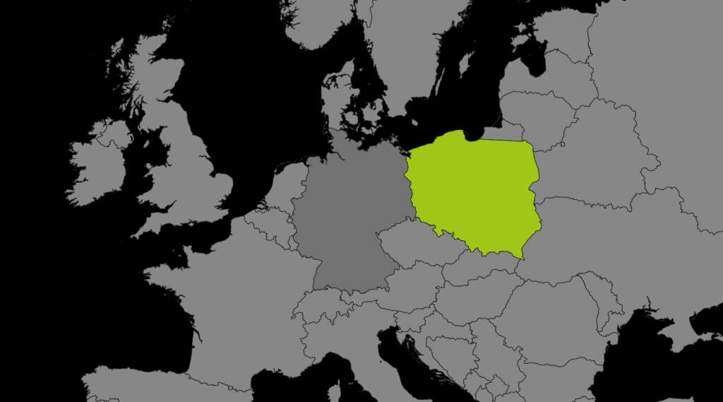 Poland map in Europe